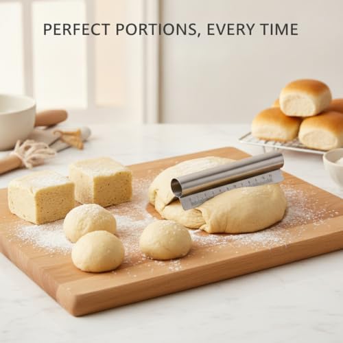 Stainless Steel Dough Cutter with Measurement Scale, 11-Inch Bench