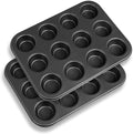 2 Packs Nonstick Round Muffin Baking Pan Tin, 12-Cup Muffin Tin