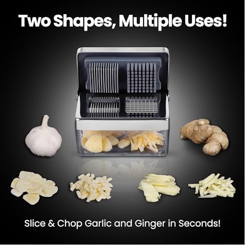 Gourmet Easy Garlic Press Chopper, 2-in-1 Slicer & Dicer
