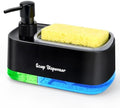 Hand and Dish Soap Dispenser Set with Sponge Holder, Black