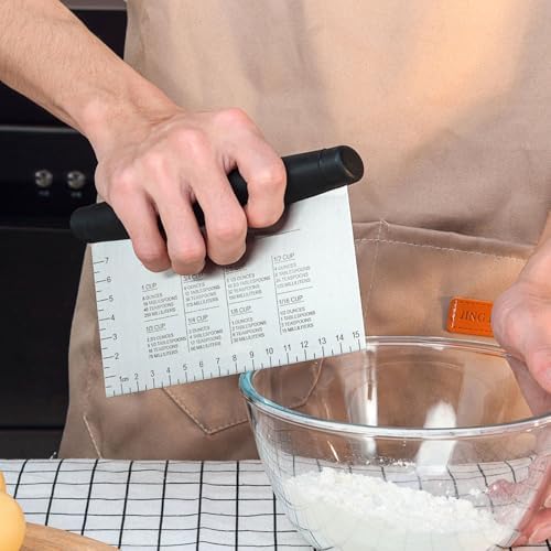 Dough Scraper with Handle, Stainless Steel Pastry Bench Scraper Cutter