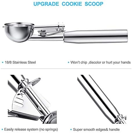 zaizai Cookie Scoop Set, Ice Cream Scoop Set, Set of 3 Size Ice Cream