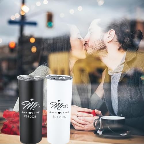 DHQH Mr and Mrs 2026 Tumbler Set, Engagement Wedding Gifts for Couples