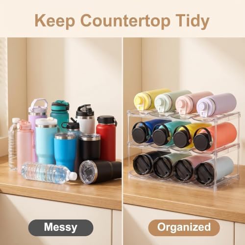 Opps Water Bottle Organizer for Cabinet - 3 Tier Stanley Cup Holder