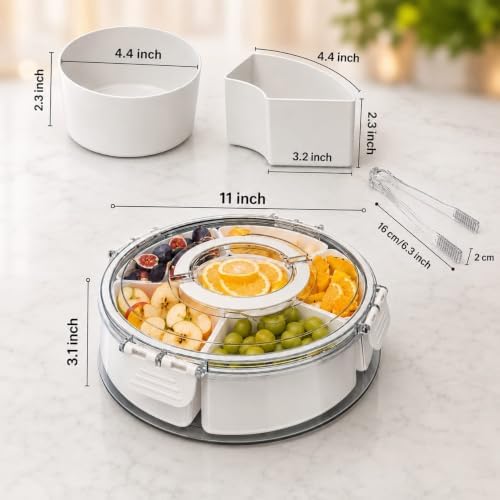 2 Pack Rotating Snackle Box Container with Lid & Handle| Snack Storage