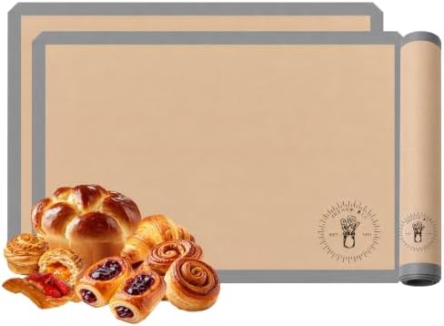 Silicone Baking Mats - Full Size Baking Sheet Liners, Pack of 2, Gray