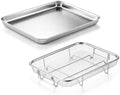 Onader Air Fryer Basket and Pan, Stainless Steel Quarter Sheet Pan