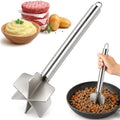 Meat Masher, 304 Stainless Steel Ground Beef Masher, 6-Blade Head