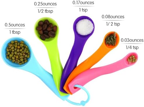 Frienda 20 Pcs Colorful Plastic Measuring Spoons