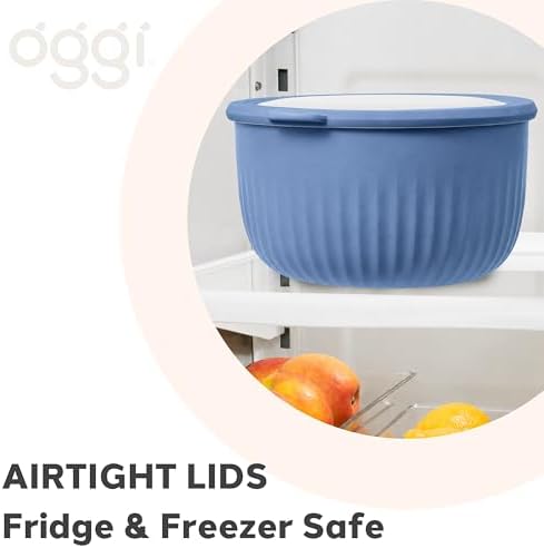 Oggi Set of 4 Prep, Store & Serve Plastic Bowls - w/See-Thru Lids