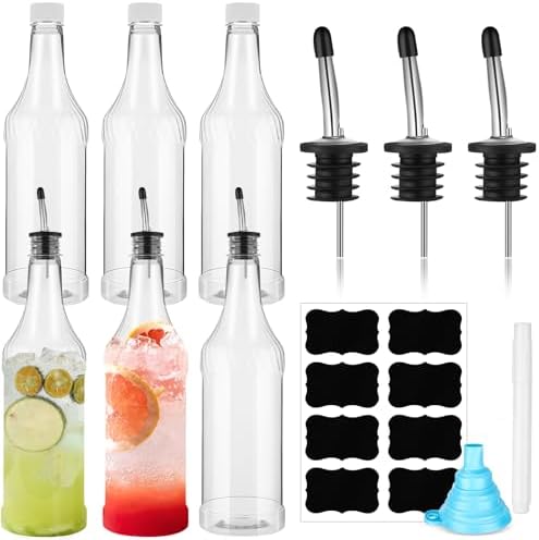 Dandat 12 Pcs 32oz Liquor Pour Spouts,Silver Bottle Pourer