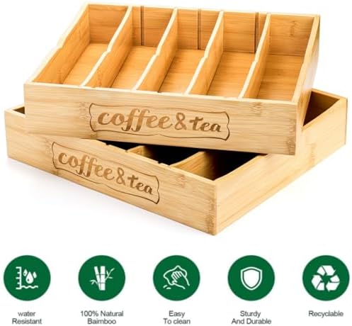 Lyellfe 2 Pack K Cup Holder for Drawers, Adjustable Dividers