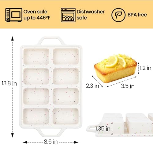 Mini Loaf Pans with Metal Frame - 2 Pack Silicone Bread Loaf Pan