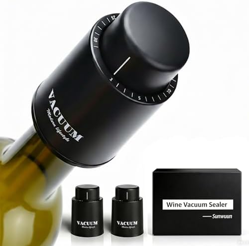 [2 PACK] Wine Bottle Stoppers,Real Vacuum Stoppers,Reusable Wine