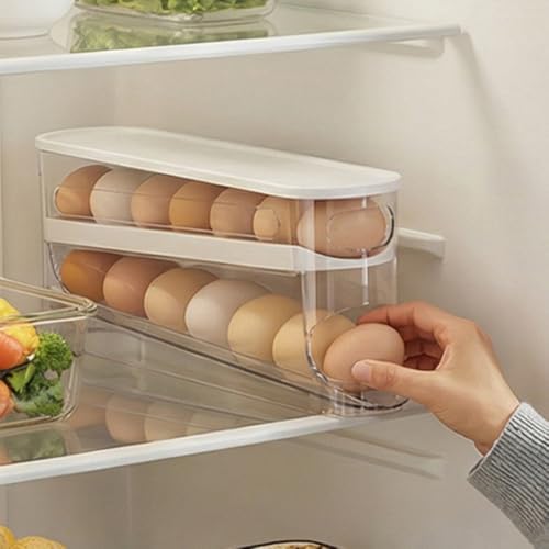 Auto-Rolling Egg Dispenser with Lid, 1 Pack