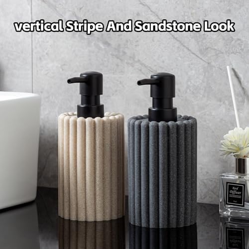 Soap Dispensers, 11.84 OZ, 2 PCS, Beige Sandstone Look