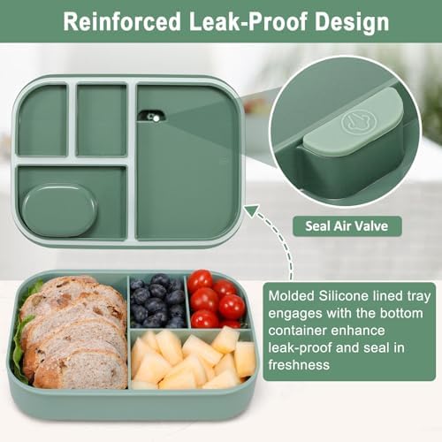 Caperci 47oz Stackable Bento Lunch Box for Adult & Teens BPA-Free