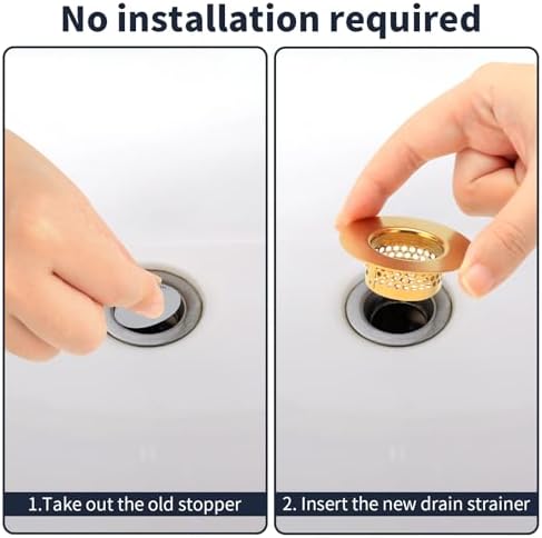 Snailhouse Bathroom Sink Strainers, 2 Pack 1.96 Inches Stainless Steel