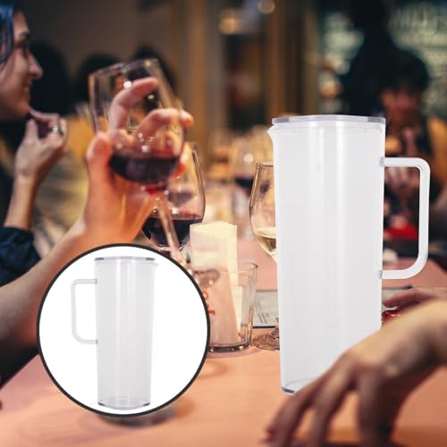 Homoyoyo 1200ml Cold Water Pitcher with Handle, Acrylic Drinking Water