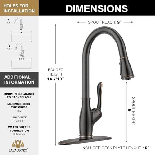 Lava Odoro Pull-Down Kitchen Faucet, Oil Rubbed Bronze