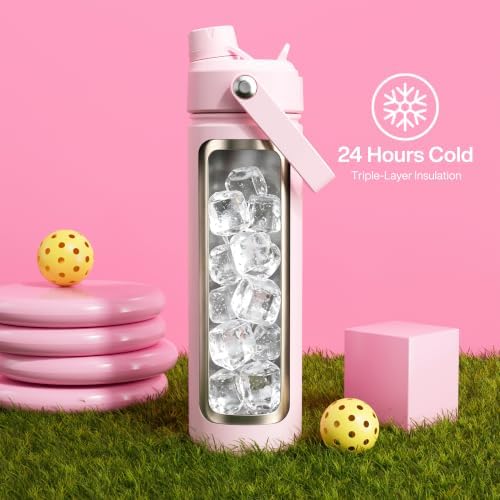 ENCOOL Insulated Water Bottle with Straw Stainless Steel Water Bottle