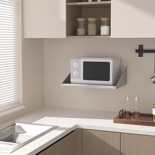 Stainless Steel Microwave Shelf Wall Mount, 20"x15"