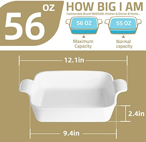 Sweejar Ceramic Baking Dish, 9 x 9 Cake Baking Pan for Brownie