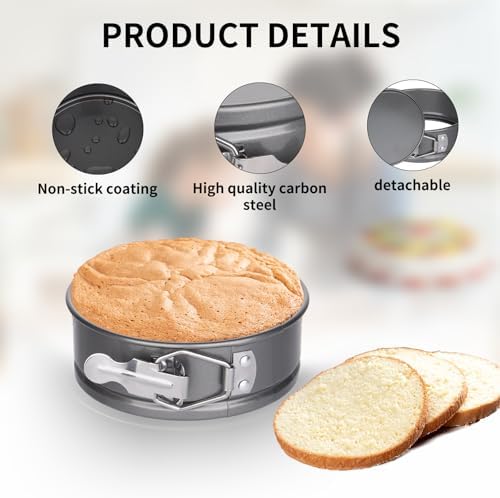 8 Pcs 4 Inch Springform Pan Mini Cheesecake Pan with Removable Base