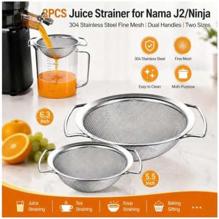 2 Pack Juice Strainer for Nama J2 and Ninja Cold Press Juicers, 304
