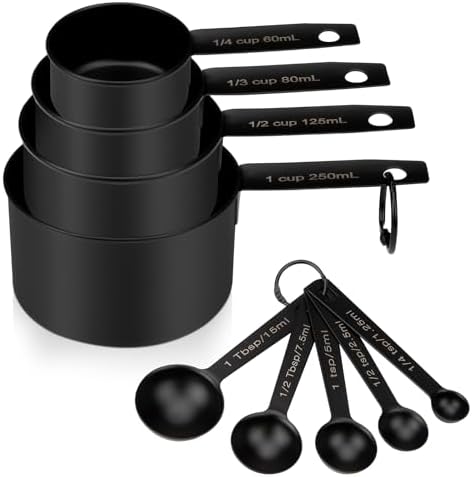 Measuring Cups and Spoons Set of 9, Stainless Steel Measuring cup for