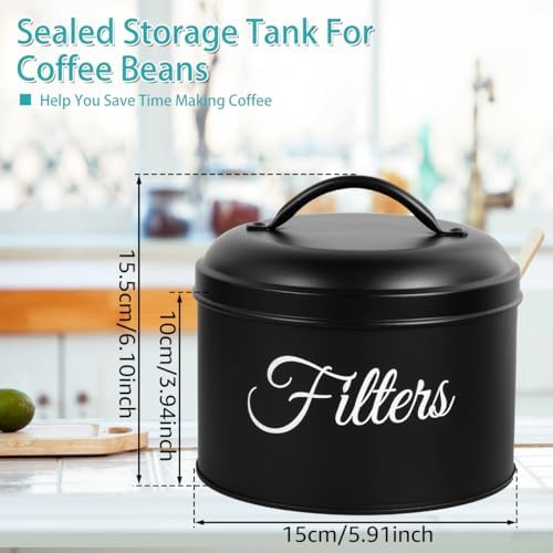 Coffee Filter Holder with Stainless Steel Lid, 60 oz Large Capacity