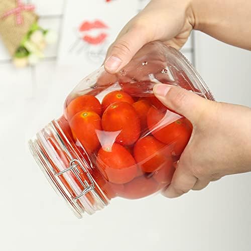 32oz Glass Food Storage Jars with Airtight Clamp Lids,Set of 4