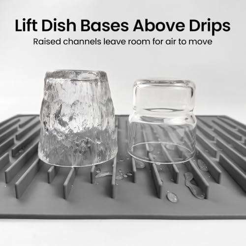 Foldable Silicone Dish Drying Mat for Kitchen Counter & Sink - Quick