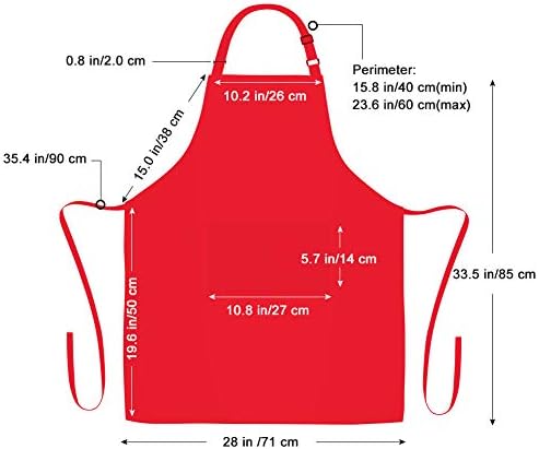 Jubatus 4 Pack Bib Aprons with 2 Pockets Cooking Chef Kitchen Apron