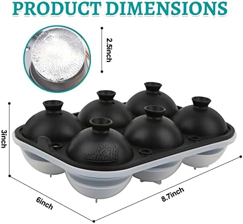 Samuelworld Large Ice Ball Maker with Lid, 6 x 2.5 Inch Ice Balls