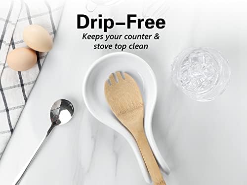 ONEMORE Ceramic Spoon Rest for Stove Top - Extra Wide Heat-Resistant