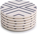 LIFVER Coasters for Drinks, Absorbent Coaster Set of 6 with Cork Base