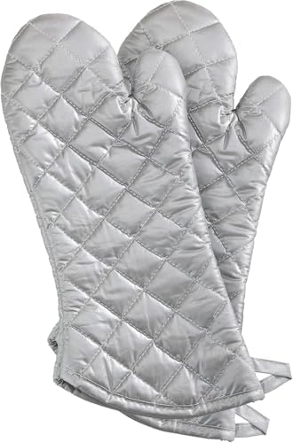 New Star Foodservice Oven Mitts with Extra Defense, up to 400F, Silver