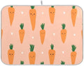 OTVEE Doodle Veggie Print Dish Drying Mat for Kitchen Counter