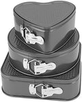flexman 3Pcs Cake Pan Set, Non Stick Leak Proof Round Heart Square