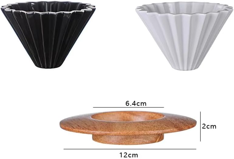 Ceramic Coffee Dripper,Pour Over Coffee Dripper with Wood Stand