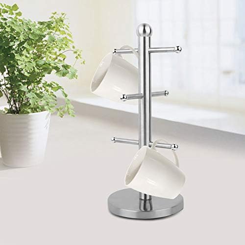 Mug Holder Tree, 6 Hooks Stainless Steel Coffee Cup Holder