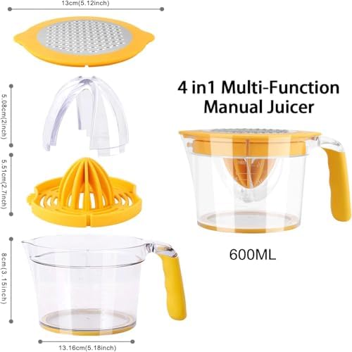 Drizom Manual Citrus Juicer Squeezer, 20OZ