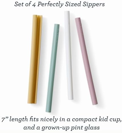 Esembly Sipper Set, Silicone Straws with Pouch - Fantastic Fungi