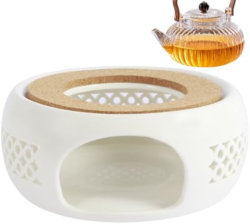 Teapot Warmer - Ceramic Teapot Heater with Cork Cushion - Heat