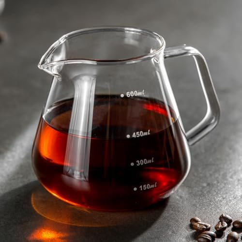 Pour Over Coffee Maker Set – Drip Coffee Pot with bamboo Handle, Glass