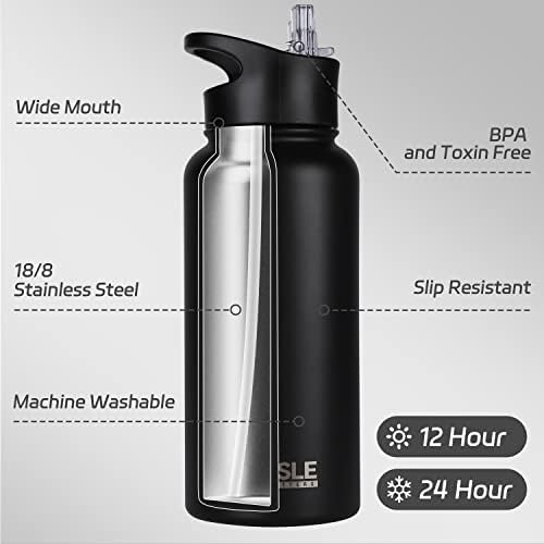 HASLE OUTFITTERS 32 oz Insulated Water Bottle Stainless Steel Double