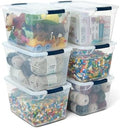 Rubbermaid Cleverstore 32 Qt Storage Bins, 6 Pack