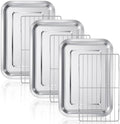 3 Set Baking Sheet Pan with Cooling Rack Set, Stainless Steel Quarter