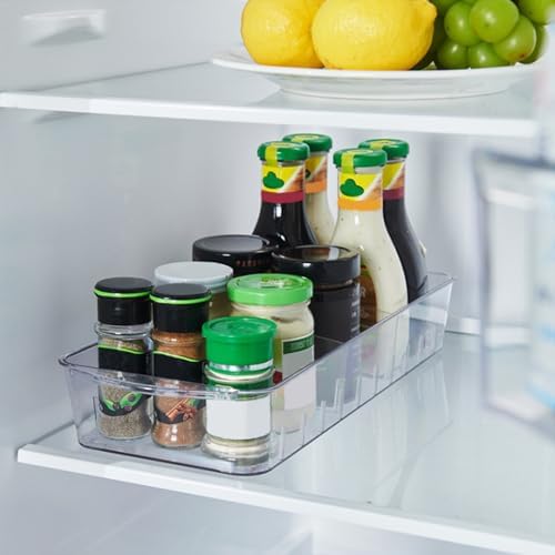 2 Pack Fridge Organizer Bins with Wheels, Refrigerator Organizers and
